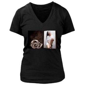 Selena Gomez Women's Deep V-Neck TShirt