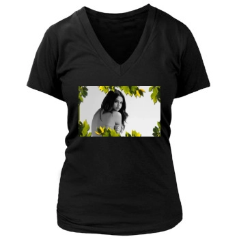 Selena Gomez Women's Deep V-Neck TShirt