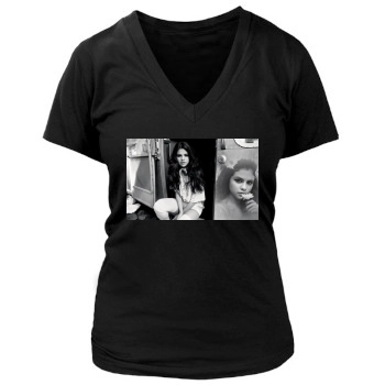 Selena Gomez Women's Deep V-Neck TShirt