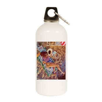 Selena Gomez White Water Bottle With Carabiner