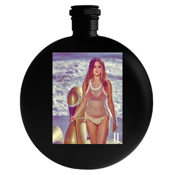 Selena Gomez Round Flask