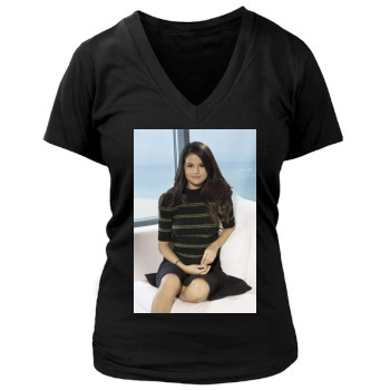 Selena Gomez Women's Deep V-Neck TShirt