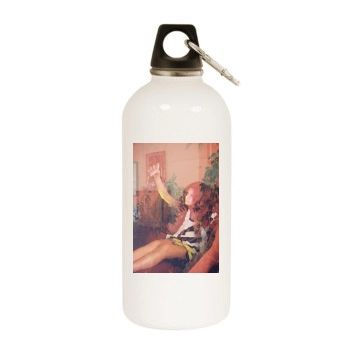 Selena Gomez White Water Bottle With Carabiner