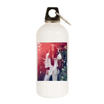 Selena Gomez White Water Bottle With Carabiner