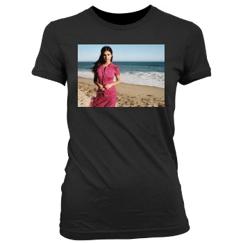 Selena Gomez Women's Junior Cut Crewneck T-Shirt