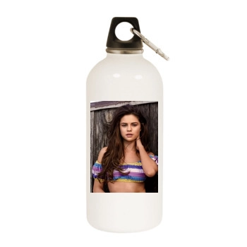 Selena Gomez White Water Bottle With Carabiner