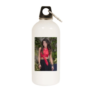 Shenae Grimes White Water Bottle With Carabiner