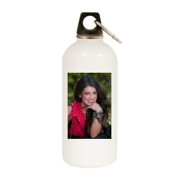 Shenae Grimes White Water Bottle With Carabiner