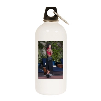 Shenae Grimes White Water Bottle With Carabiner