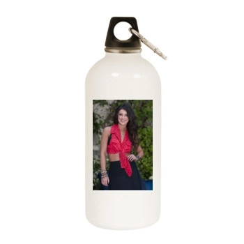 Shenae Grimes White Water Bottle With Carabiner