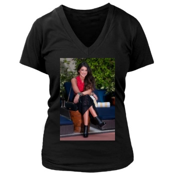 Shenae Grimes Women's Deep V-Neck TShirt