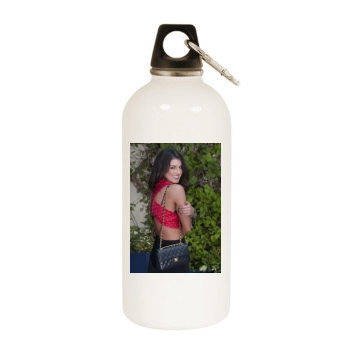 Shenae Grimes White Water Bottle With Carabiner