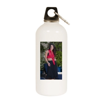 Shenae Grimes White Water Bottle With Carabiner