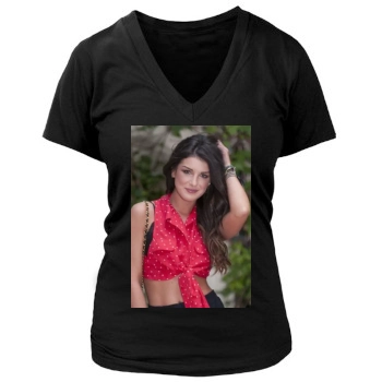 Shenae Grimes Women's Deep V-Neck TShirt