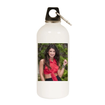 Shenae Grimes White Water Bottle With Carabiner