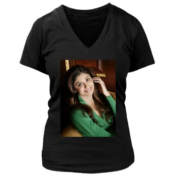 Shilpa Shetty Women's Deep V-Neck TShirt