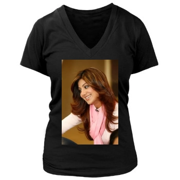 Shilpa Shetty Women's Deep V-Neck TShirt