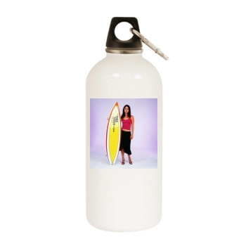 Shiri Appleby White Water Bottle With Carabiner