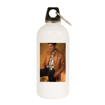 Adam Beach White Water Bottle With Carabiner