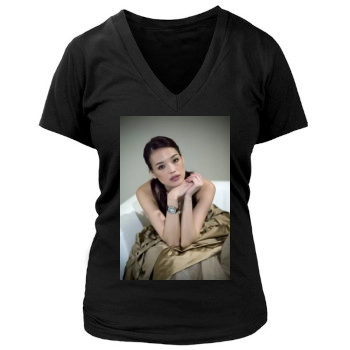 Shu Qi Women's Deep V-Neck TShirt