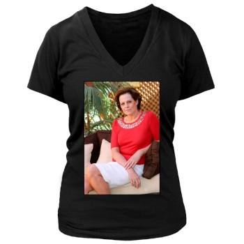 Sigourney Weaver Women's Deep V-Neck TShirt