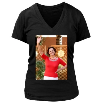 Sigourney Weaver Women's Deep V-Neck TShirt