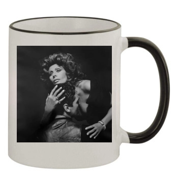 Sophia Loren 11oz Colored Rim & Handle Mug