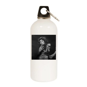 Sophia Loren White Water Bottle With Carabiner