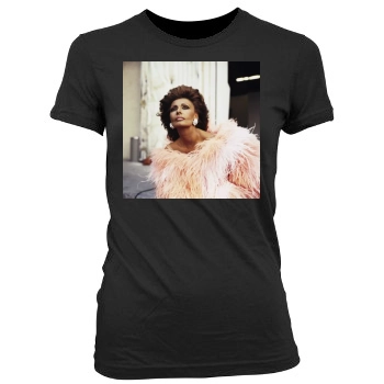 Sophia Loren Women's Junior Cut Crewneck T-Shirt