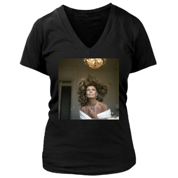 Sophia Loren Women's Deep V-Neck TShirt