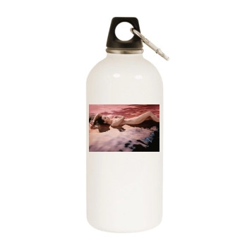 Minnie Driver White Water Bottle With Carabiner