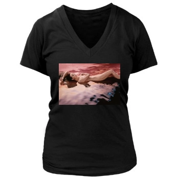 Minnie Driver Women's Deep V-Neck TShirt