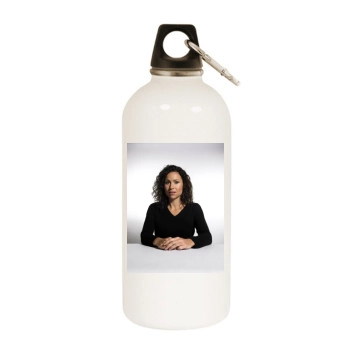 Minnie Driver White Water Bottle With Carabiner