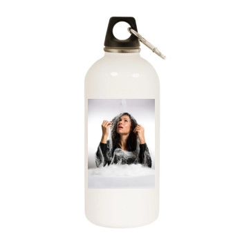 Minnie Driver White Water Bottle With Carabiner