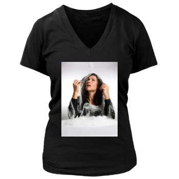 Minnie Driver Women's Deep V-Neck TShirt