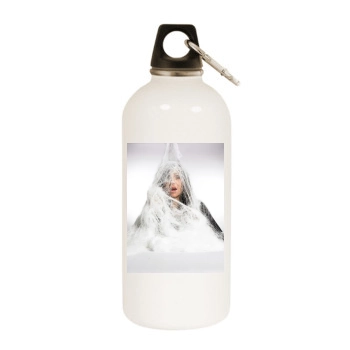 Minnie Driver White Water Bottle With Carabiner