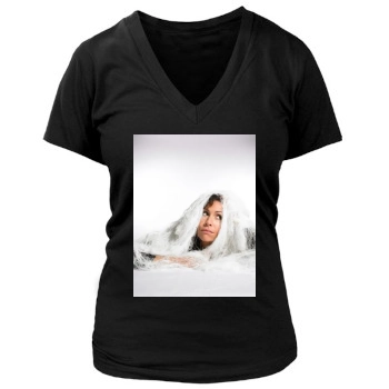 Minnie Driver Women's Deep V-Neck TShirt