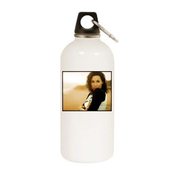 Minnie Driver White Water Bottle With Carabiner