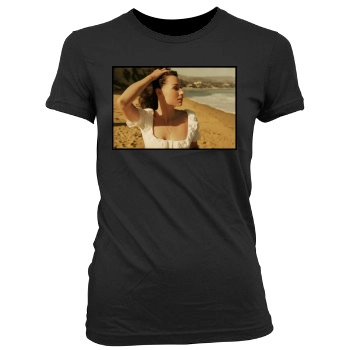 Minnie Driver Women's Junior Cut Crewneck T-Shirt