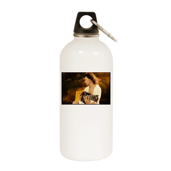 Minnie Driver White Water Bottle With Carabiner