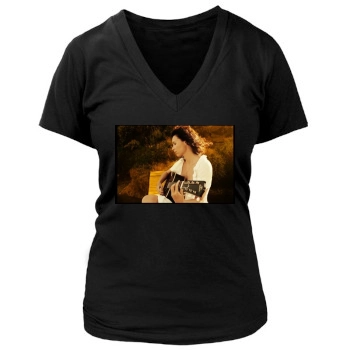 Minnie Driver Women's Deep V-Neck TShirt