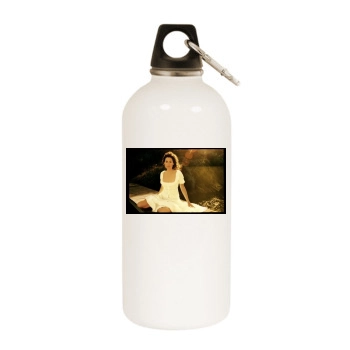 Minnie Driver White Water Bottle With Carabiner