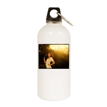 Minnie Driver White Water Bottle With Carabiner