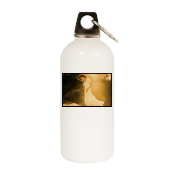 Minnie Driver White Water Bottle With Carabiner