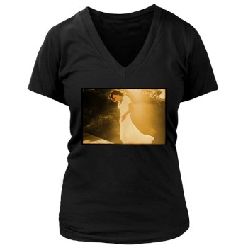 Minnie Driver Women's Deep V-Neck TShirt