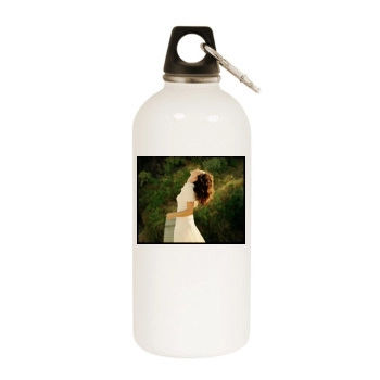 Minnie Driver White Water Bottle With Carabiner