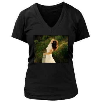 Minnie Driver Women's Deep V-Neck TShirt