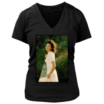 Minnie Driver Women's Deep V-Neck TShirt