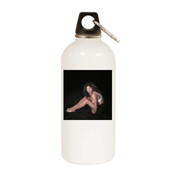 Minnie Driver White Water Bottle With Carabiner