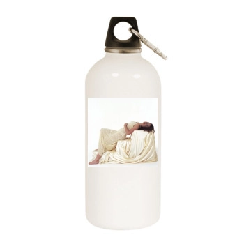 Minnie Driver White Water Bottle With Carabiner